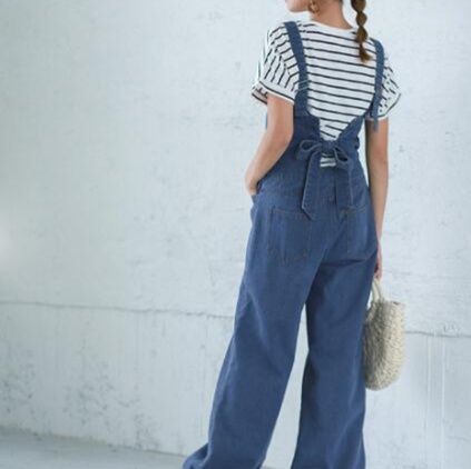 ブルベ服　大人可愛いデニムサロペット オールインワン（ブルベ夏向け・ブルベ冬向け）