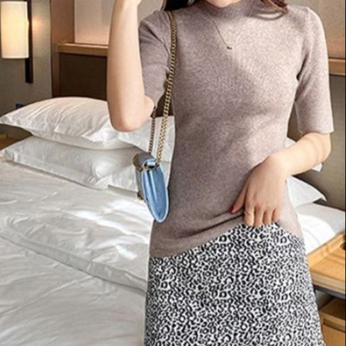 イエベ服　モックネック 五分袖 サマーニット（イエベ春向け・イエベ秋向け）