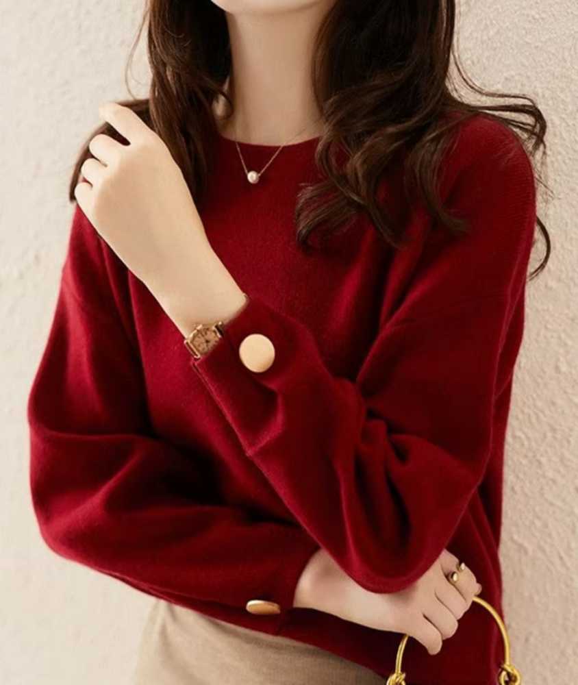 ブルベ服　クルーネック プルオーバーニット（ブルベ夏・ブルベ冬向け）