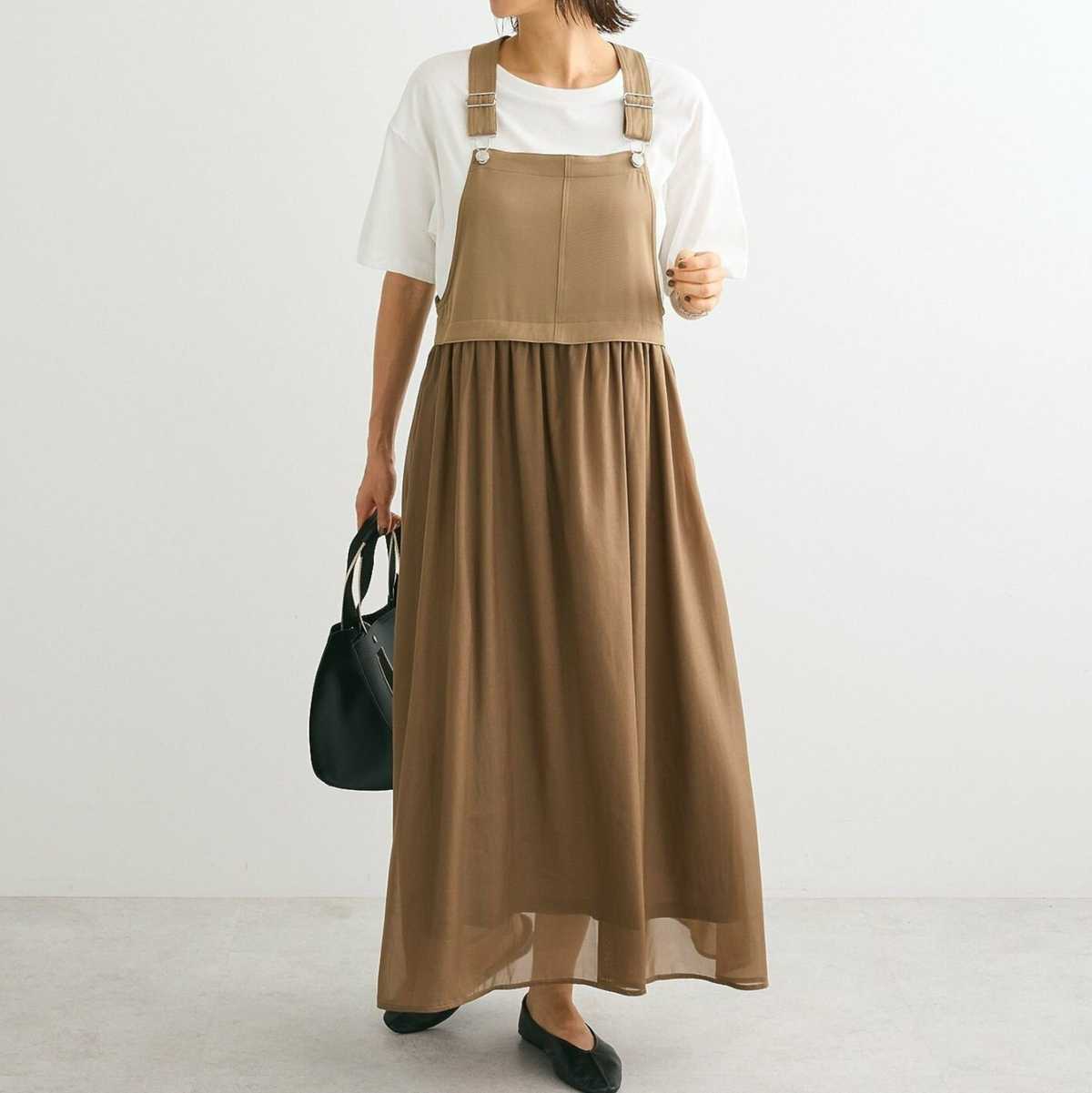 ブルベ服　ギャザーサロペットワンピース（ブルベ夏向け・ブルベ冬向け）