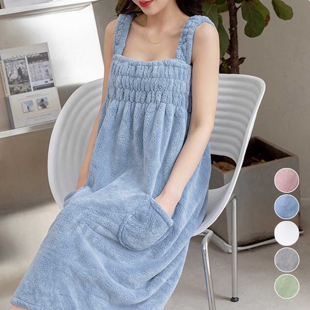 ブルベ服　超吸水タオルワンピース ポケット付き（ブルベ夏向け・ブルベ冬向け）