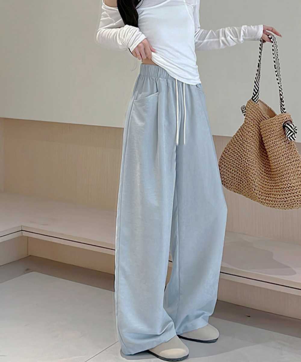 ブルベ服　ハイウエスト楽ちんワイドパンツ（ブルベ夏向け・ブルベ冬向け）