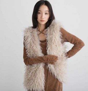 ブルベ服　ふわふわ調ベストジャケット（ブルベ夏向け）