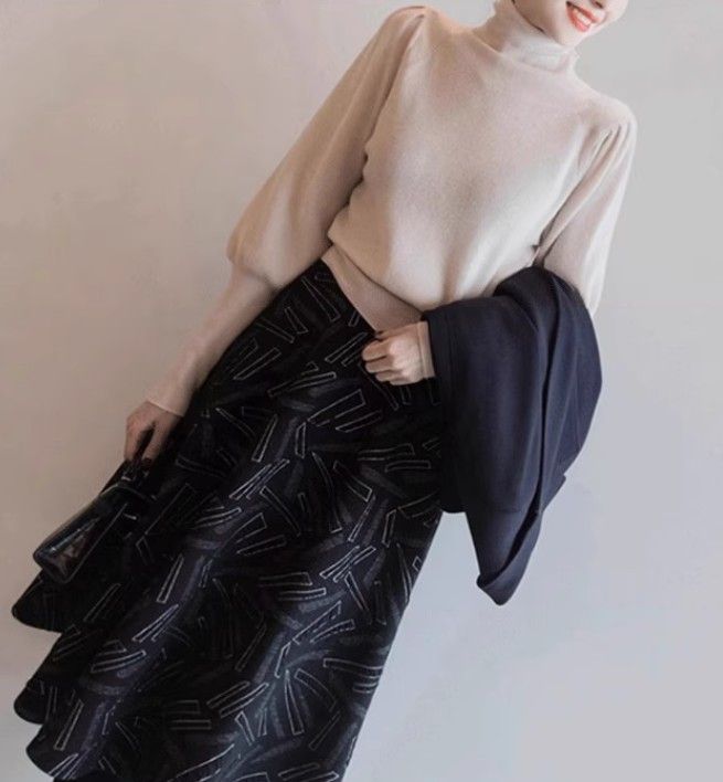 ブルベ服　タートルネックニットセーター（ブルベ夏向け・ブルベ冬向け）