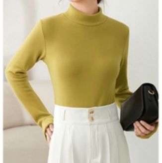 ブルベ服　裏起毛ニット長袖インナー保温カットソー（ブルベ夏向け・ブルベ冬向け）