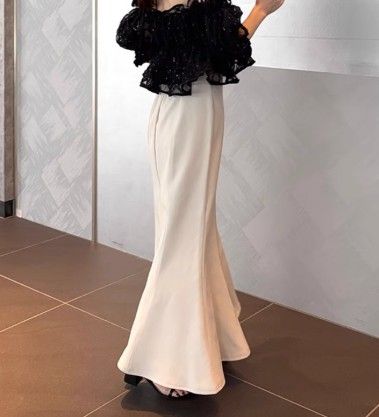 ブルベ服　すらりと美しいロングフレアスカート（ブルベ夏向け・ブルベ冬向け）
