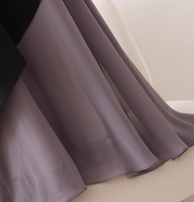 ブルベ服　アシンメトリー重ね切替ワンピース（ブルベ冬向け）
