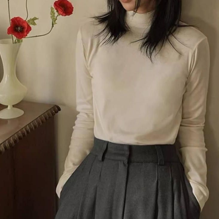 ブルベ夏/ブルベ冬服　上品プリーツ膝下丈フレアパンツ