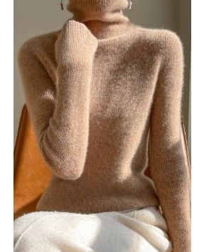 ブルベ夏/ブルベ冬服　上品タートルネック長袖ニットセーター