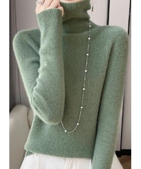 ブルベ夏/ブルベ冬服　上品タートルネック長袖ニットセーター