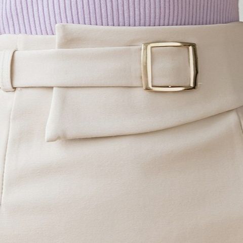 ブルベファッション 上品ベルトデザインハイウエストタイトスカート