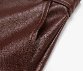 ブルベ冬服　ハイウエスト合成皮革ロングタイトスカート