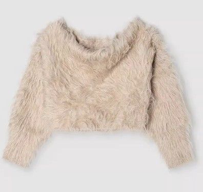 ブルベ夏/ブルベ冬服　ファー風ニットカーディガン＋ベストワンピースセット