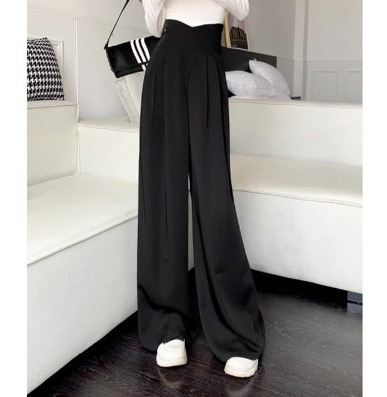 ブルベ夏/ブルベ冬服　上品ハイウエスト美脚ワイドパンツ