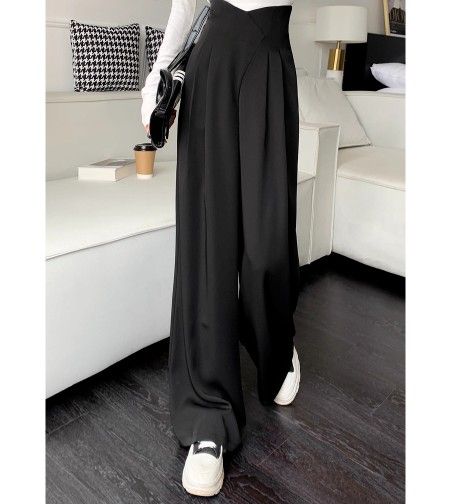ブルベ夏/ブルベ冬服　上品ハイウエスト美脚ワイドパンツ