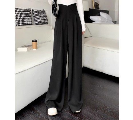 ブルベ夏/ブルベ冬服　上品ハイウエスト美脚ワイドパンツ