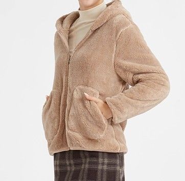 ブルベ夏服 ふわもこボアフリースパーカージャケット