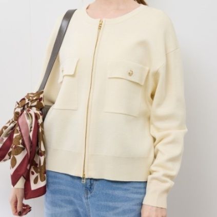 ブルベ夏/ブルベ冬服　ノーカラージップアップブルゾン
