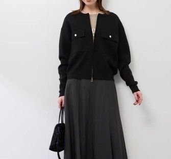 ブルベ夏/ブルベ冬服　ノーカラージップアップブルゾン