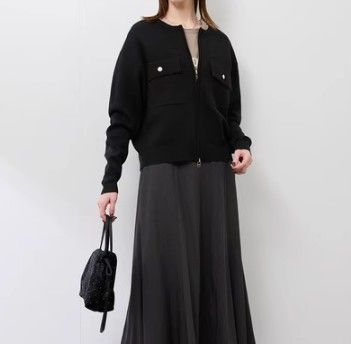 ブルベ夏/ブルベ冬服　ノーカラージップアップブルゾン