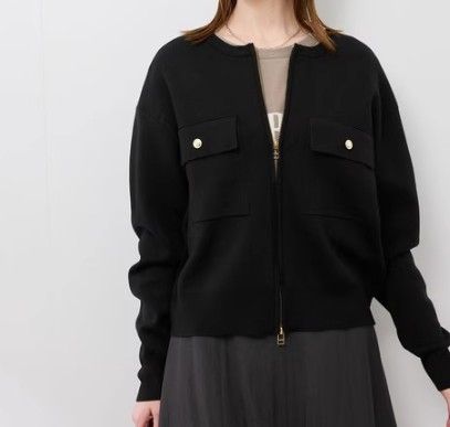 ブルベ夏/ブルベ冬服　ノーカラージップアップブルゾン
