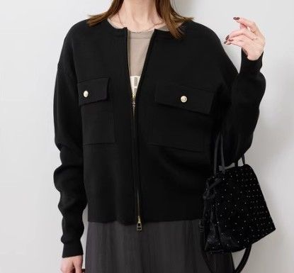 ブルベ夏/ブルベ冬服　ノーカラージップアップブルゾン