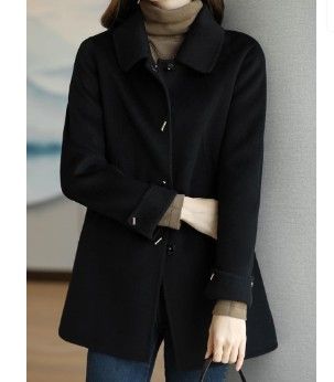 ブルベ夏/ブルベ冬服　上品なステンカラーコート