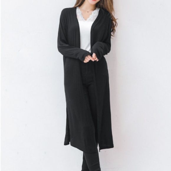 ブルベ夏/ブルベ冬服　上品なロング丈ニットカーディガン