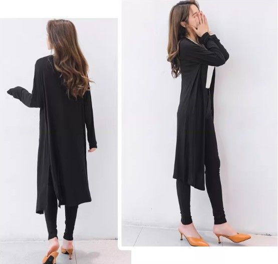 ブルベ夏/ブルベ冬服　上品なロング丈ニットカーディガン