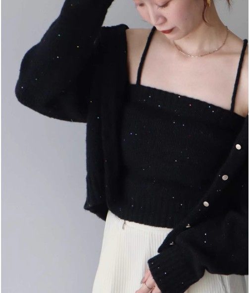 ブルベ夏/ブルベ冬服　スクエアネックニットアンサンブルセット