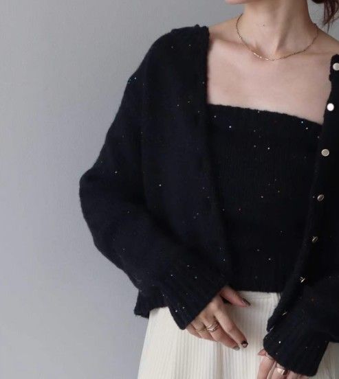 ブルベ夏/ブルベ冬服　スクエアネックニットアンサンブルセット