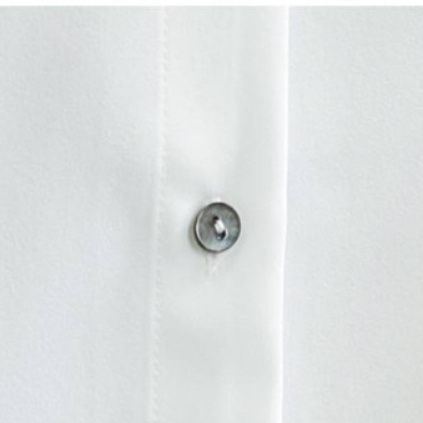 ブルベファッション 開襟デザイン半袖とろみ素材ブラウス