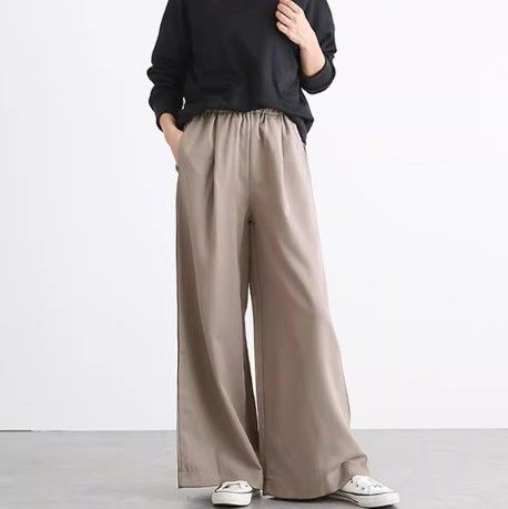 ブルベ夏/ブルベ冬服　ゆったりタック入りワイドシルエットパンツ