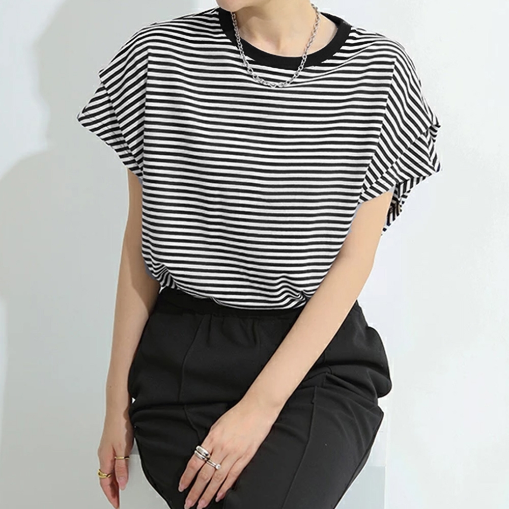 ブルベ夏/ブルベ冬服　こなれ ショルダータック 半袖 Tシャツ