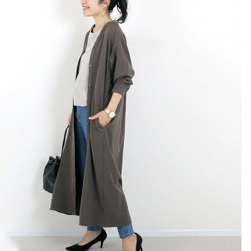 ワンピース　洗練ロングシャツニットワンピース（イエベ春向け・イエベ秋向け）