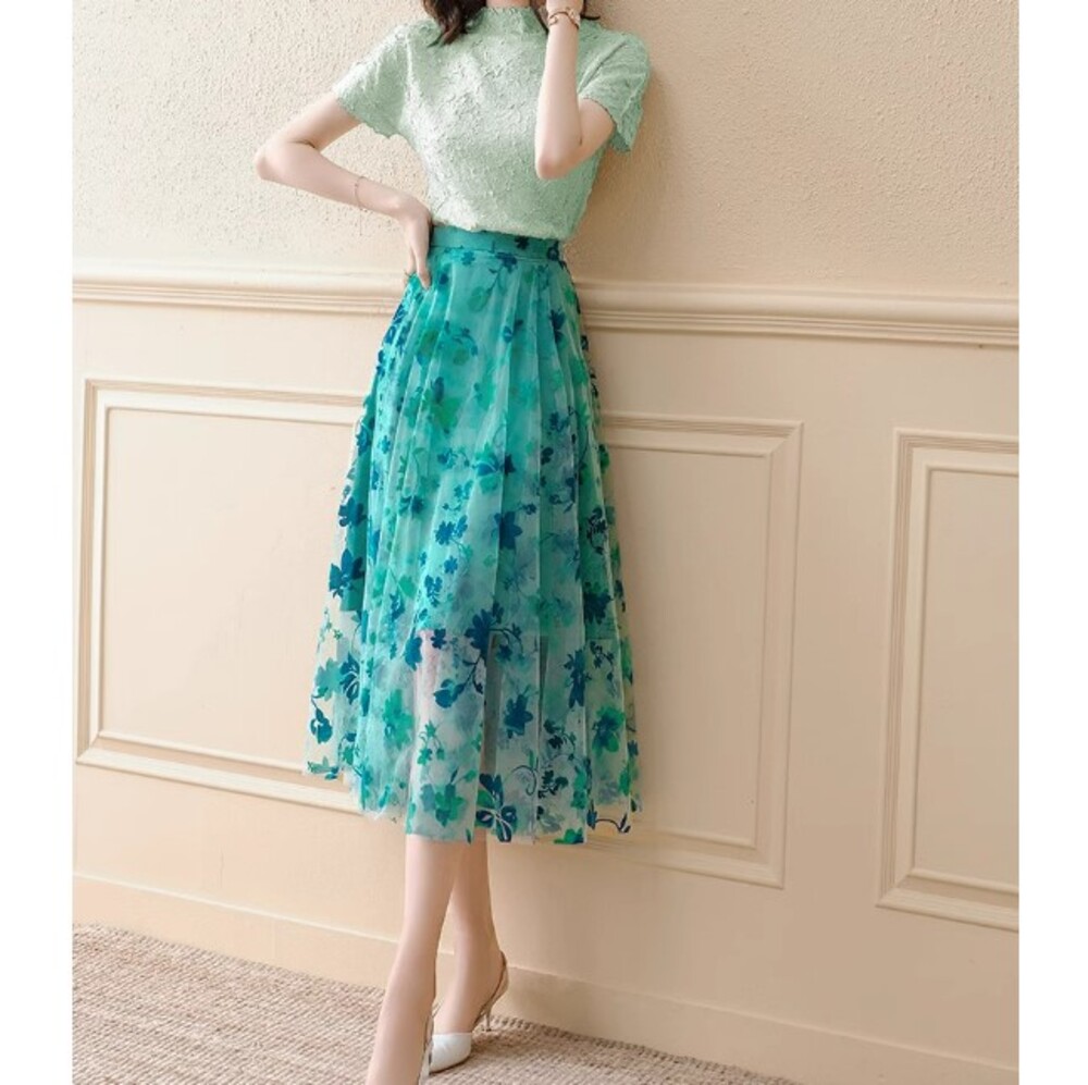ブルベ夏服 カジュアルトップス+スカートツーピース