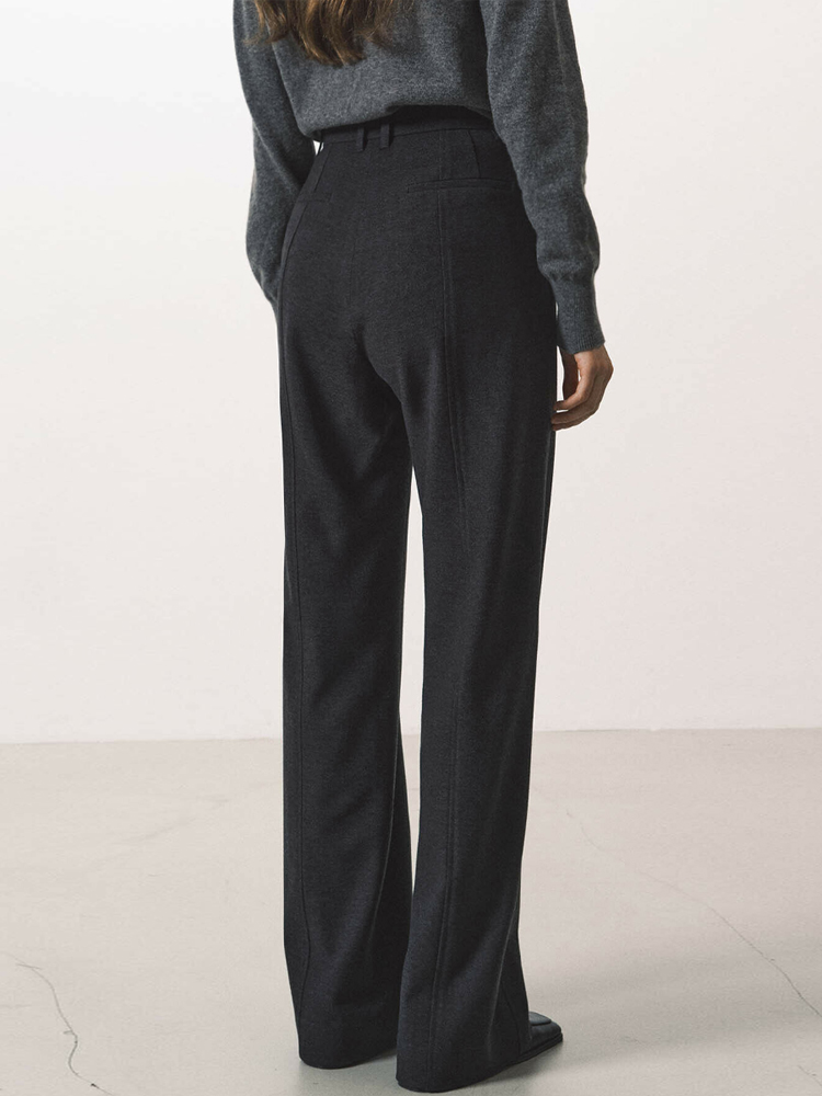 ブルベ冬服　上品な大人の直線美ハイウエストワイドパンツ