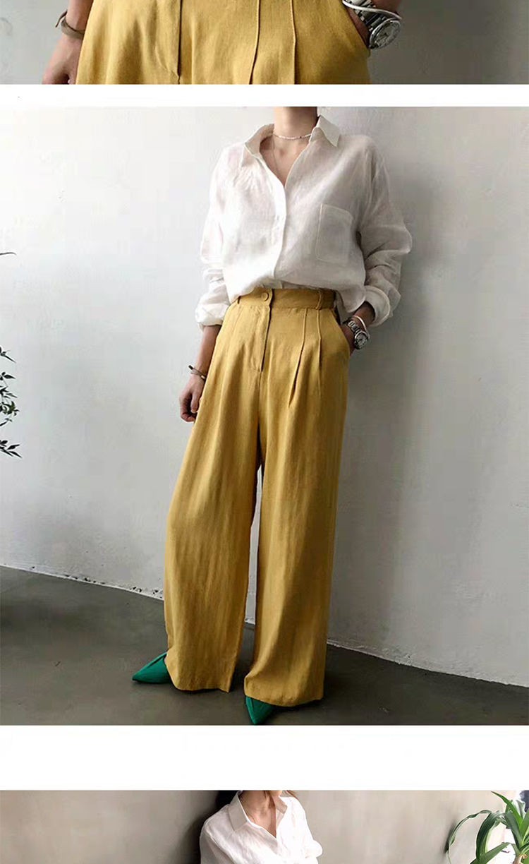 シャツ　上質リネン風合いシャツ（ブルベ夏向け・ブルベ冬向け）