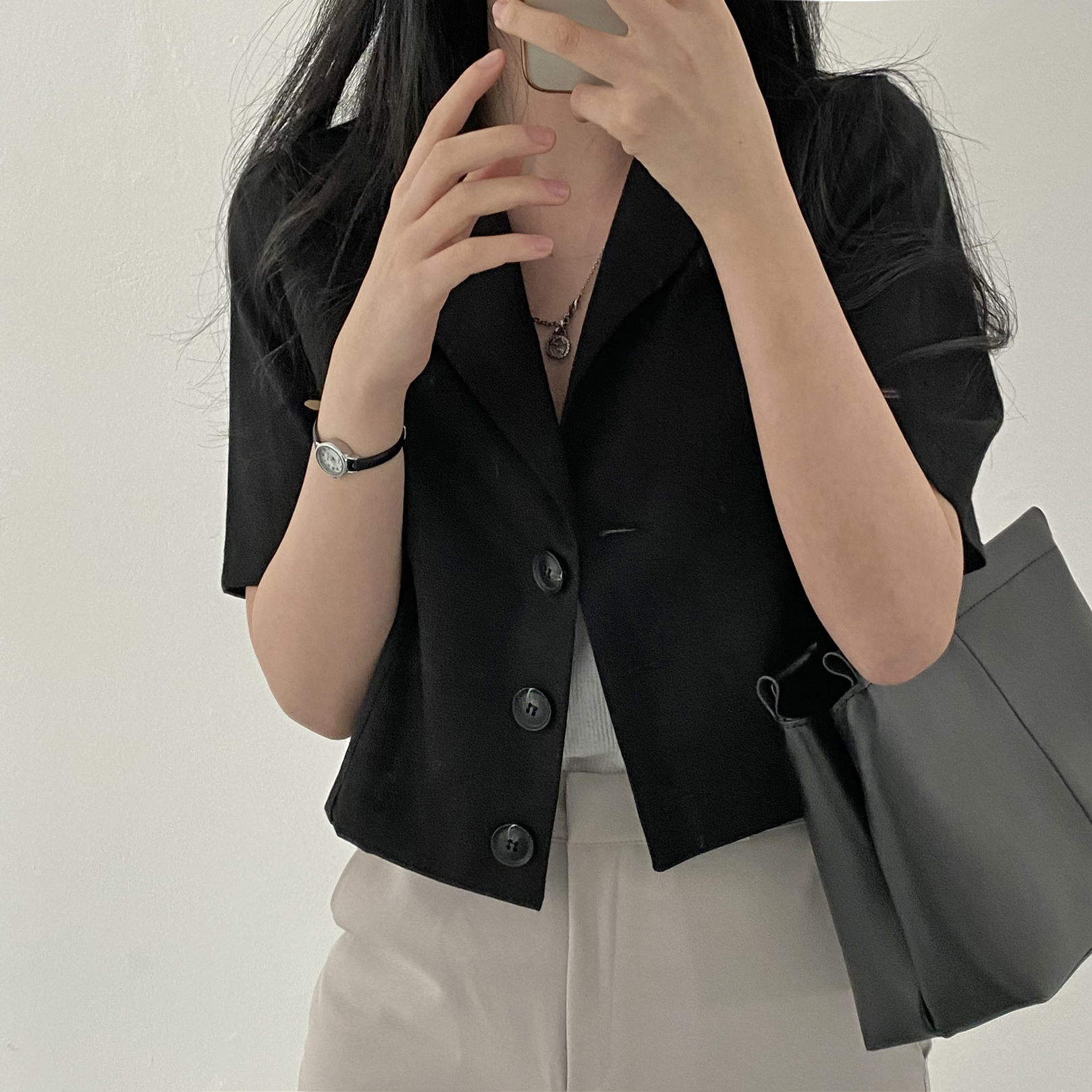 ブルベ服　ショート丈ジャケット上品羽織り（ブルベ夏向け・ブルベ冬向け）