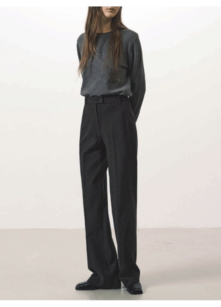 ブルベ冬服　上品な大人の直線美ハイウエストワイドパンツ
