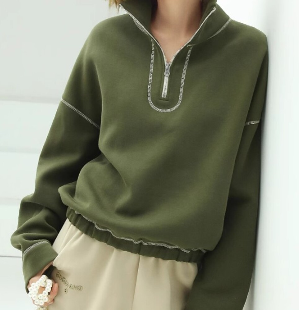 ブルベ冬服 ハーフジップスウェットトップス