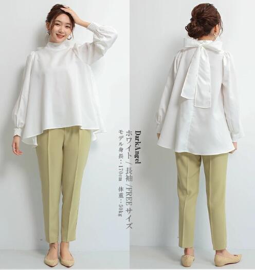 ブルベ服　リボンデザイン シャツブラウス（ブルベ夏向け・ブルベ冬向け）