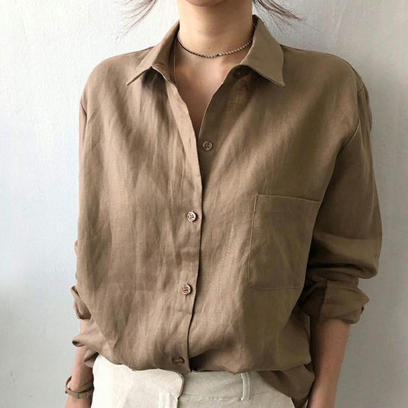 シャツ　上質リネン風合いシャツ（ブルベ夏向け・ブルベ冬向け）