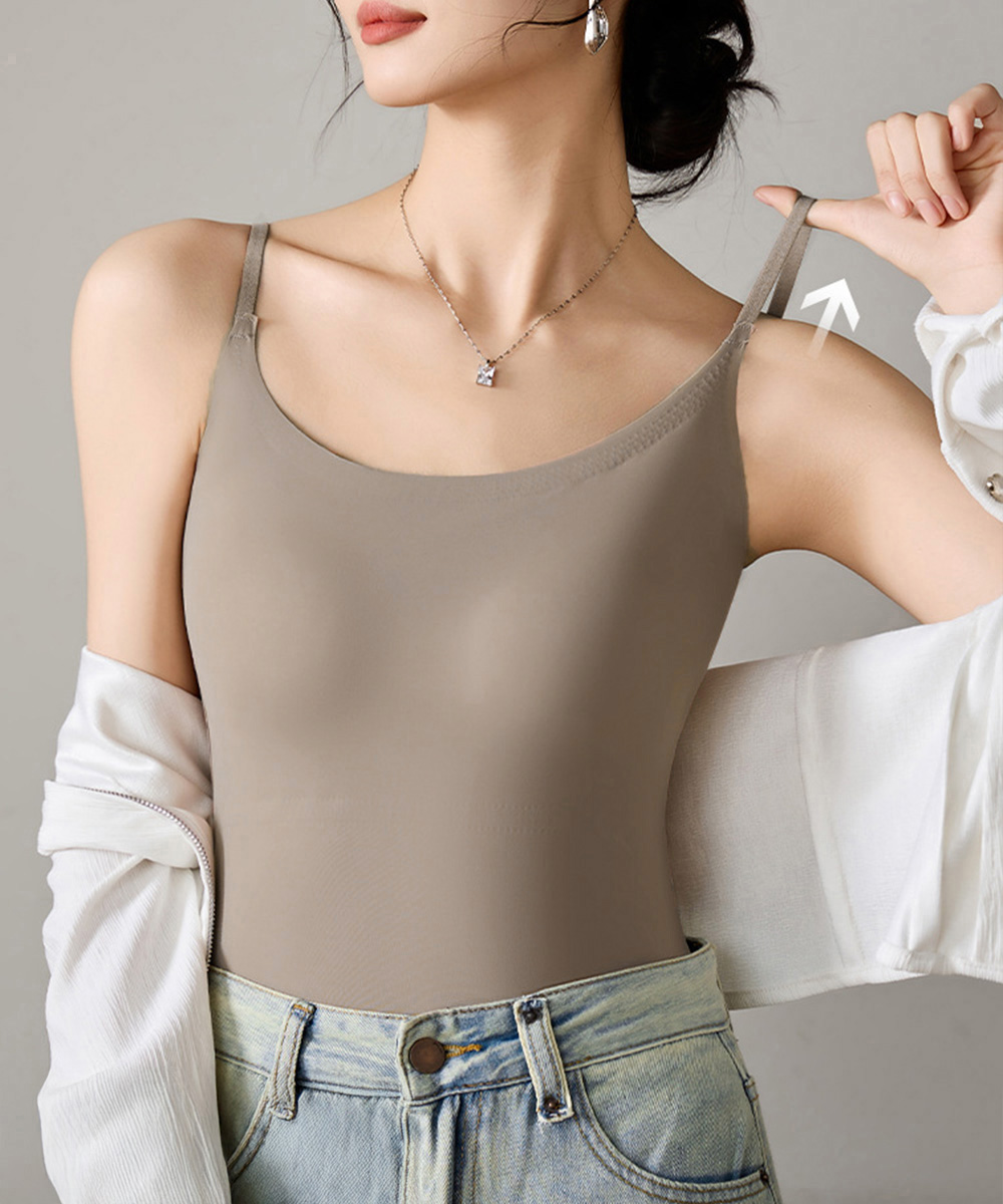 ブルベ服　カップ付きキャミソール 重ね着対応 無縫製 ティーシャツインナー（ブルベ夏向け・ブルベ冬向け）