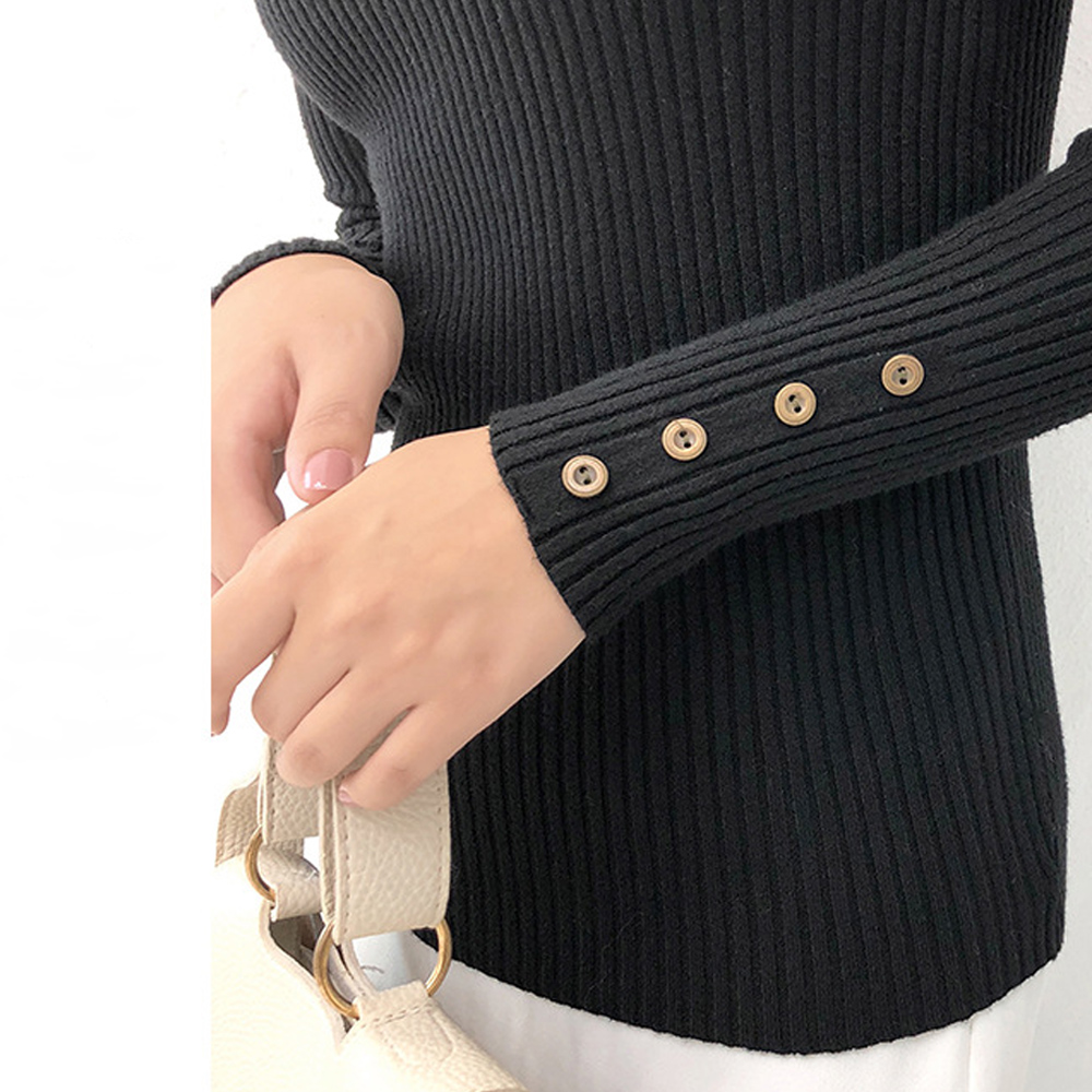 ブルベ服　ニット カーディガン レディース 長袖 リブ編み ハイネック ボタン 秋冬（ブルベ夏向け・ブルベ冬向け）
