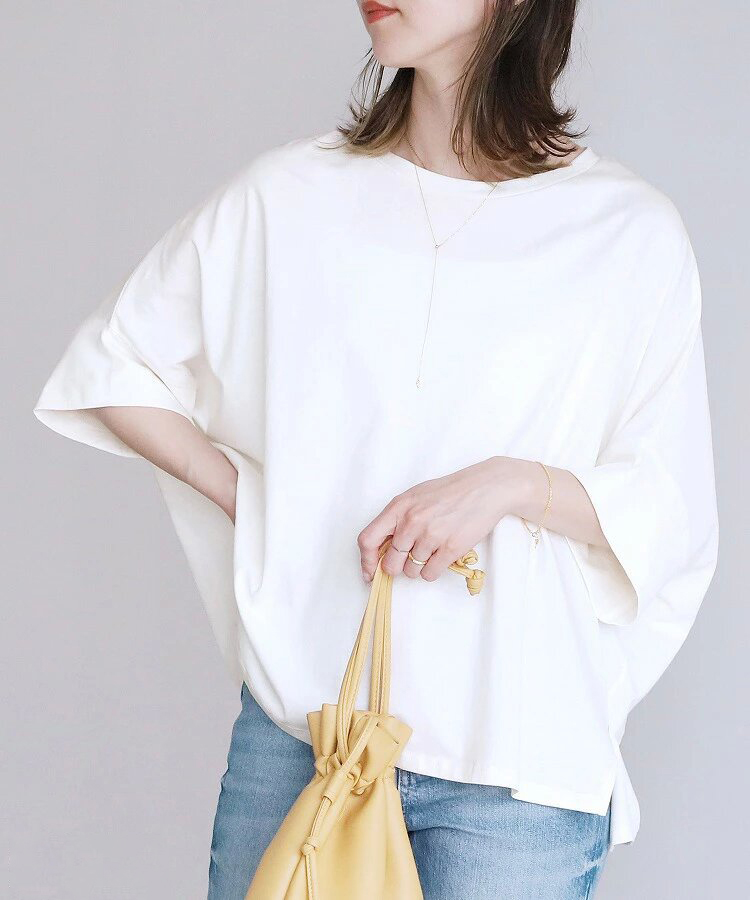 Tシャツ　ゆったりシルエット五分袖カットソー（ブルベ夏向け・ブルベ冬向け）