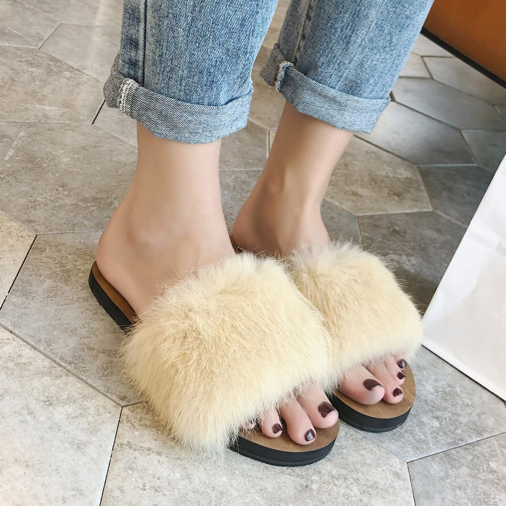 イエベ服　ファーサンダル レディース ぺたんこ シューズ サンダル（イエベ春向け・イエベ秋向け）