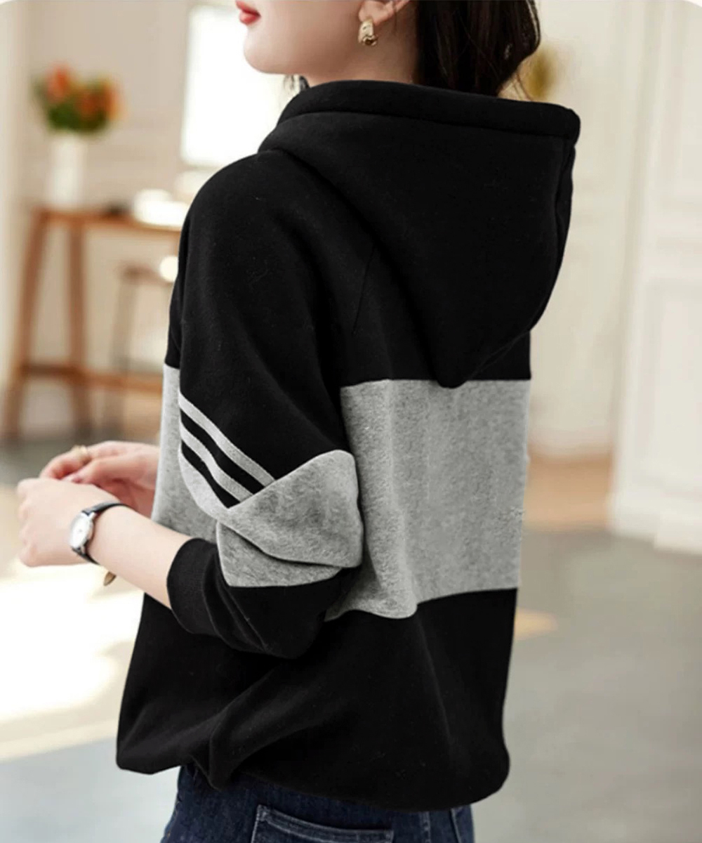 ブルベ冬服　配色切替パーカー レディース フード付きスウェット