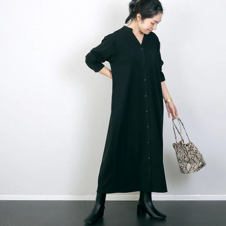ワンピース　洗練ロングシャツニットワンピース（イエベ春向け・イエベ秋向け）