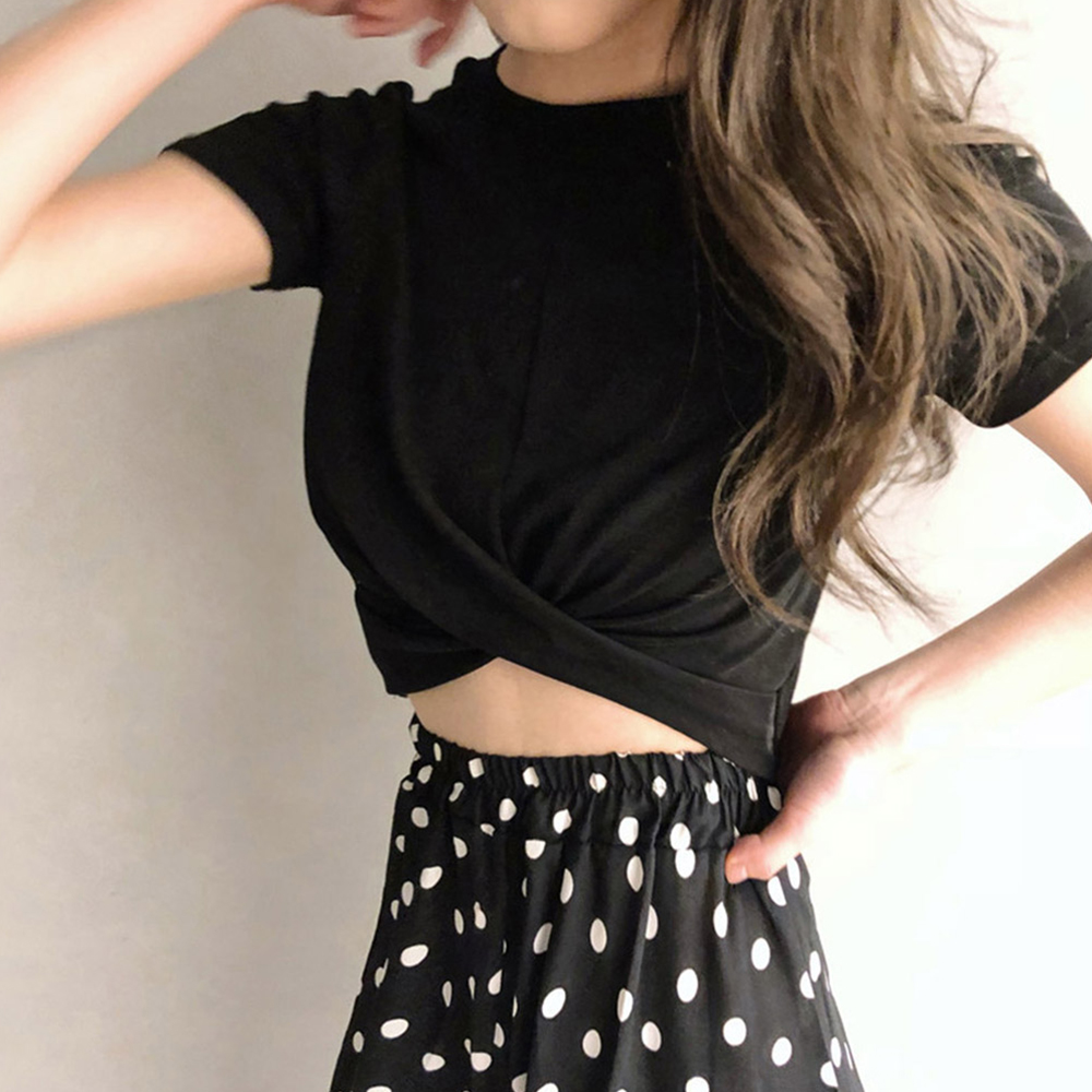 ブルベファ服　クロスデザイン ショート丈Tシャツ（ブルベ夏向け・ブルベ冬向け）